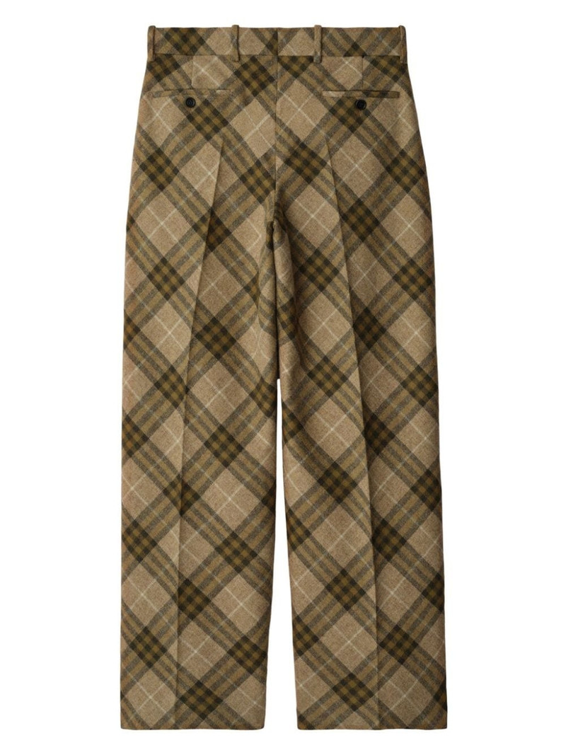 Burberry pleated checkered tailored trousers outlook