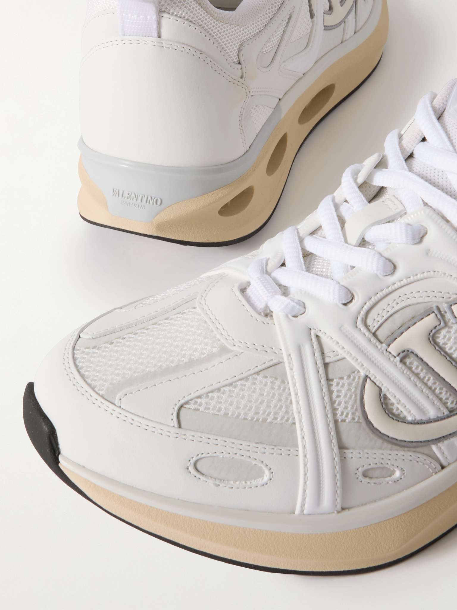 Valentino VLOGO Easyjog Leather-Trimmed Mesh Sneakers