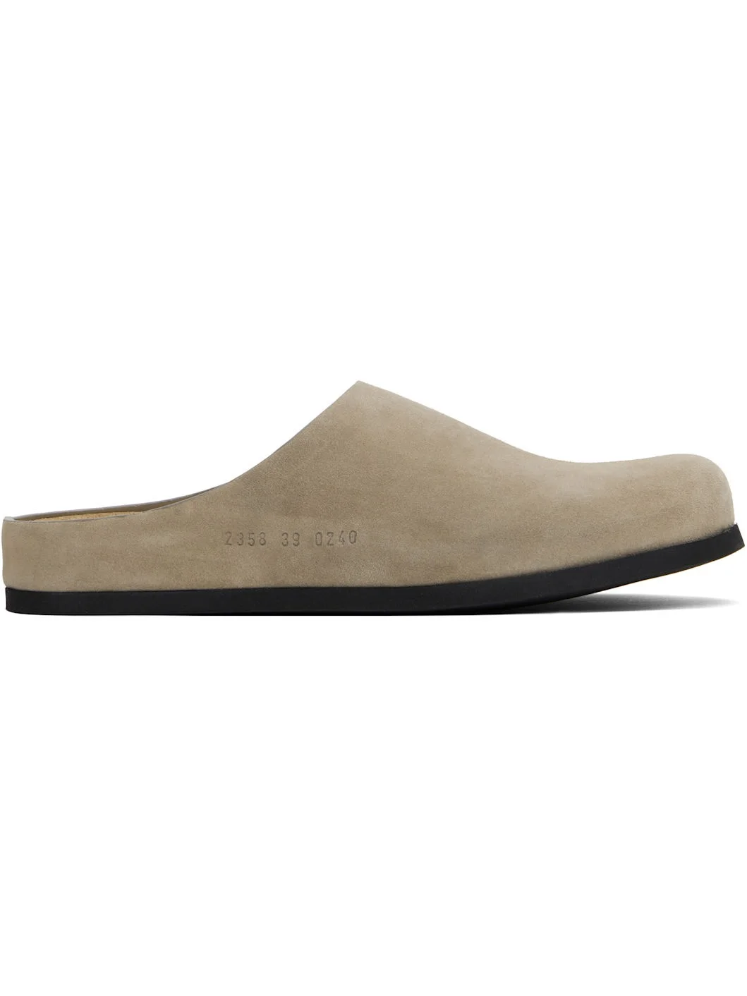 Taupe Suede Clog Loafers - 1