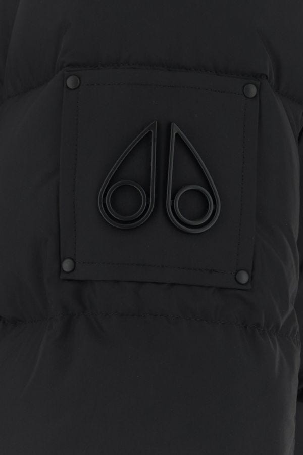 Black nylon down jacket - 3