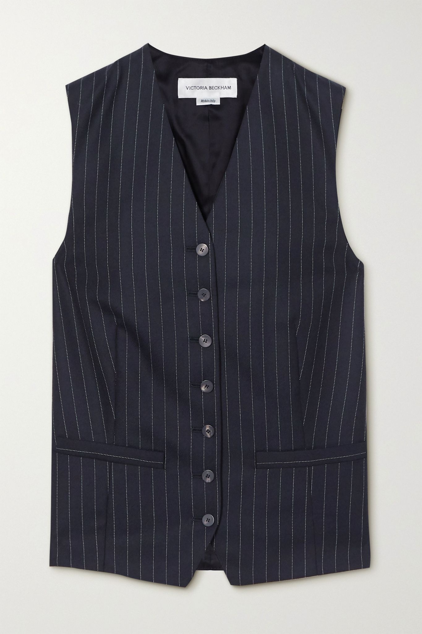 Pinstriped wool-twill vest - 1