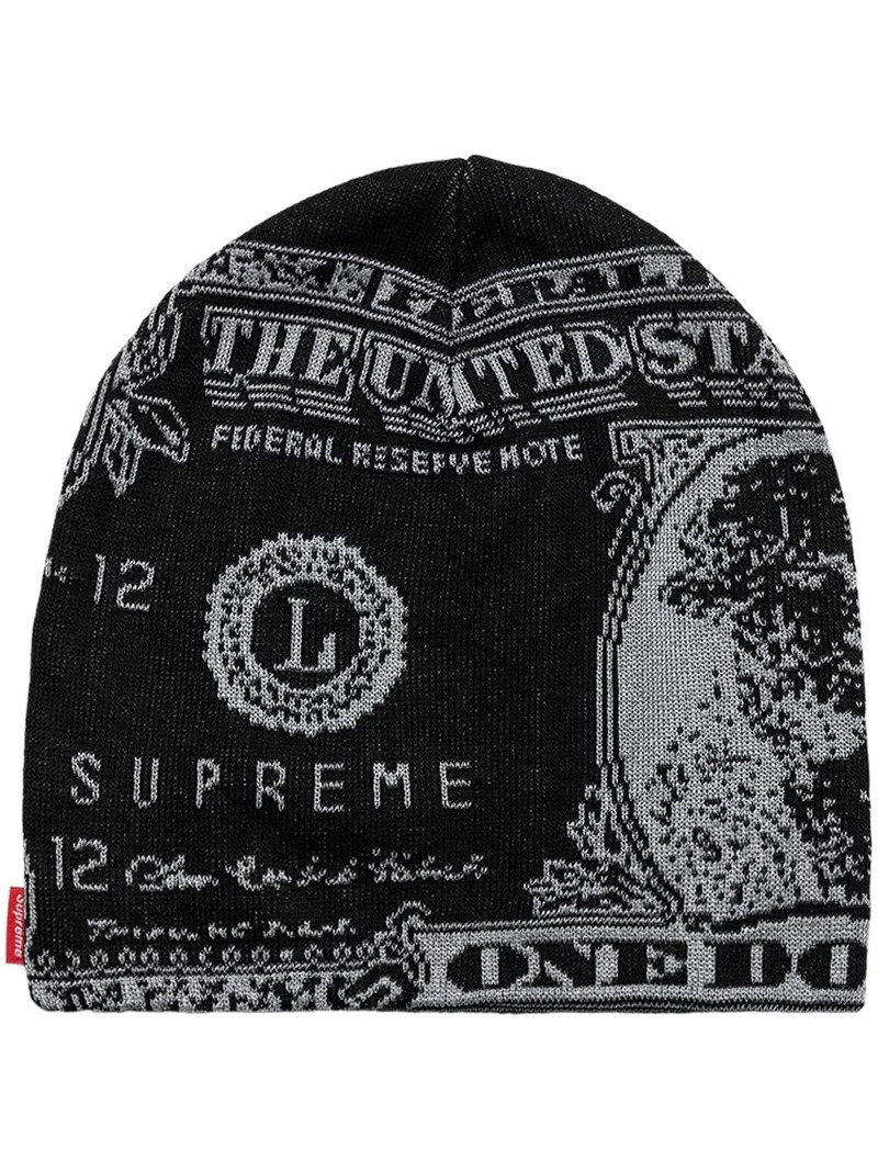 Dollar graphic-print beanie hat 1