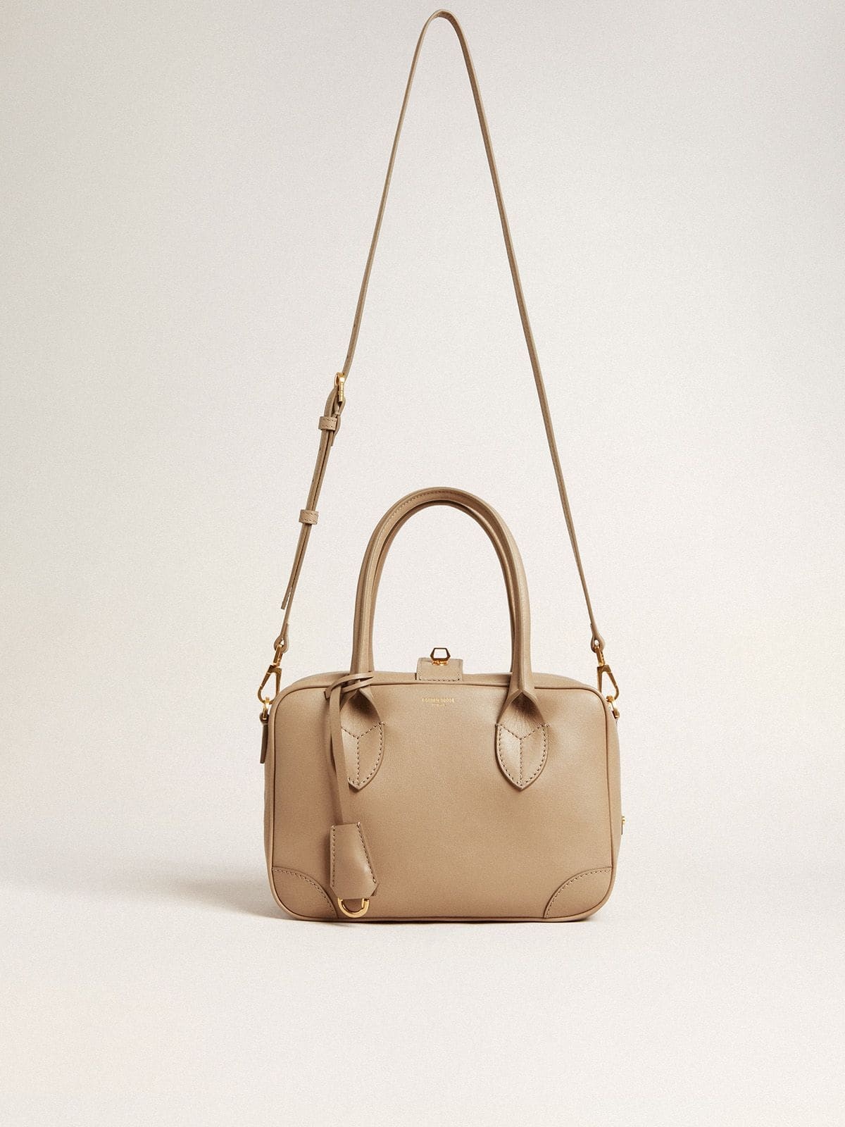 Vita Bag in beige leather with gold details - 2