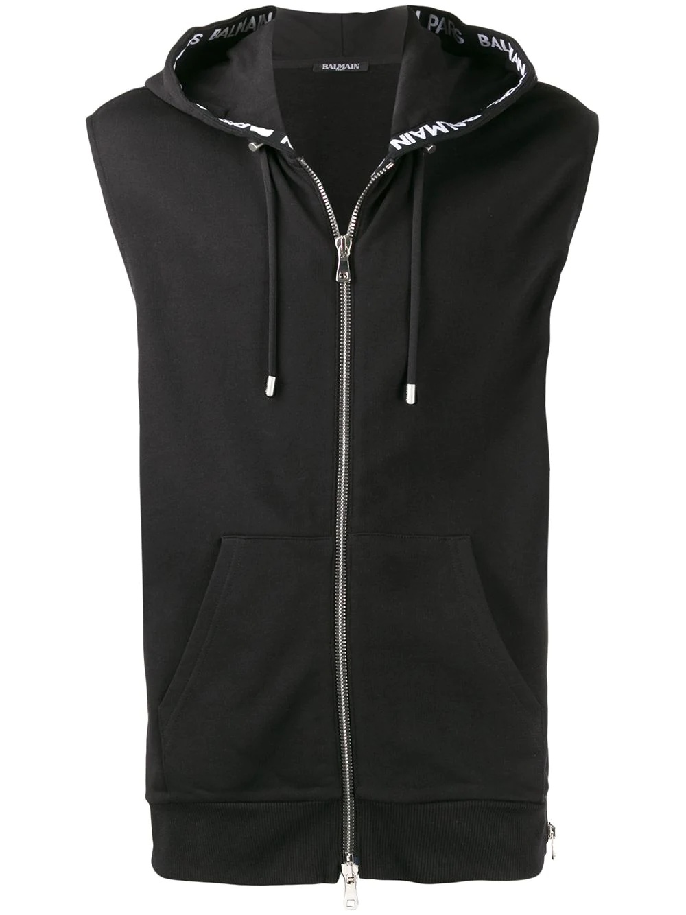 logo trimmed gilet - 1