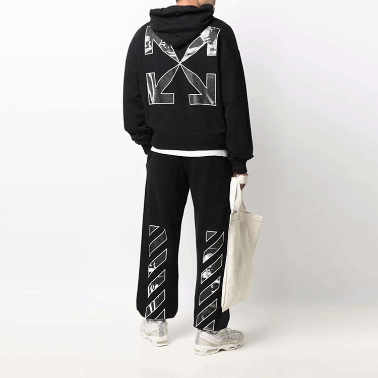 Men's Off-White FW21 Caravaggio Painting Bundle Feet Sports Pants/Trousers/Joggers Black OMCH029C99F - 2