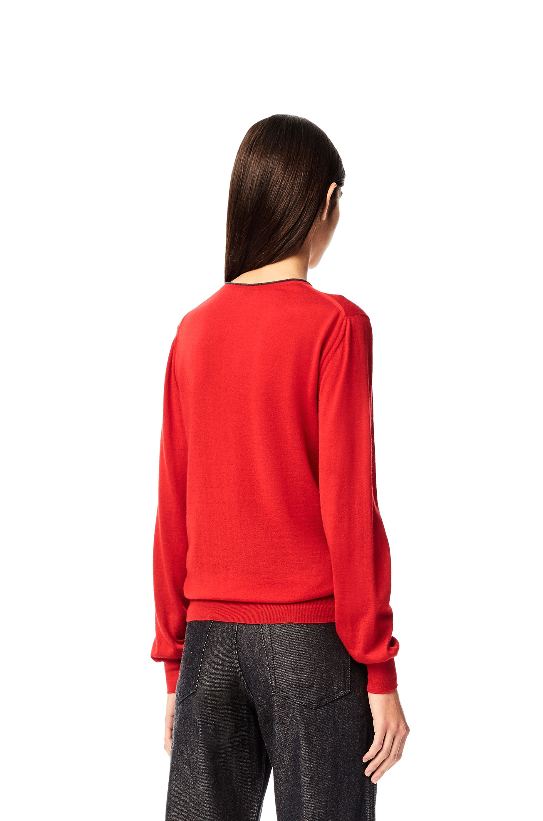 Anagram embroidered crewneck sweater in cashmere - 4