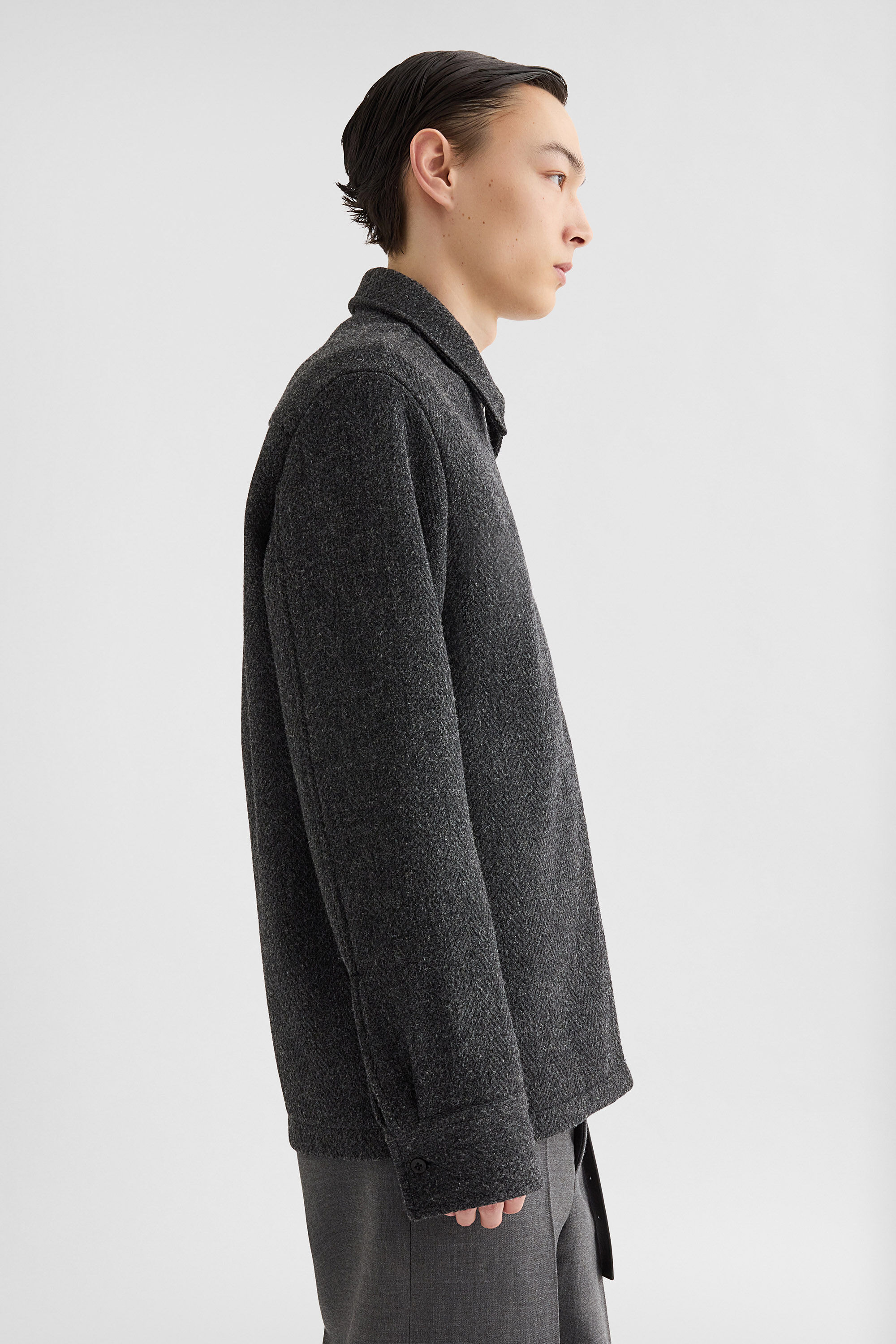 Wool Chevron Overshirt - 5