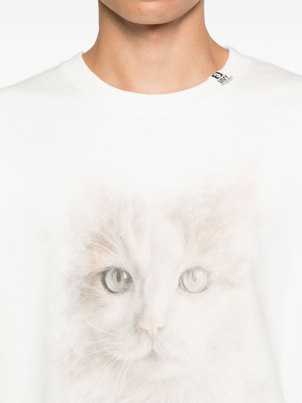 cat-face print sweatshirt - 5