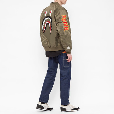 A BATHING APE® A Bathing Ape Shark Loose Fit Ma-1 Jacket outlook