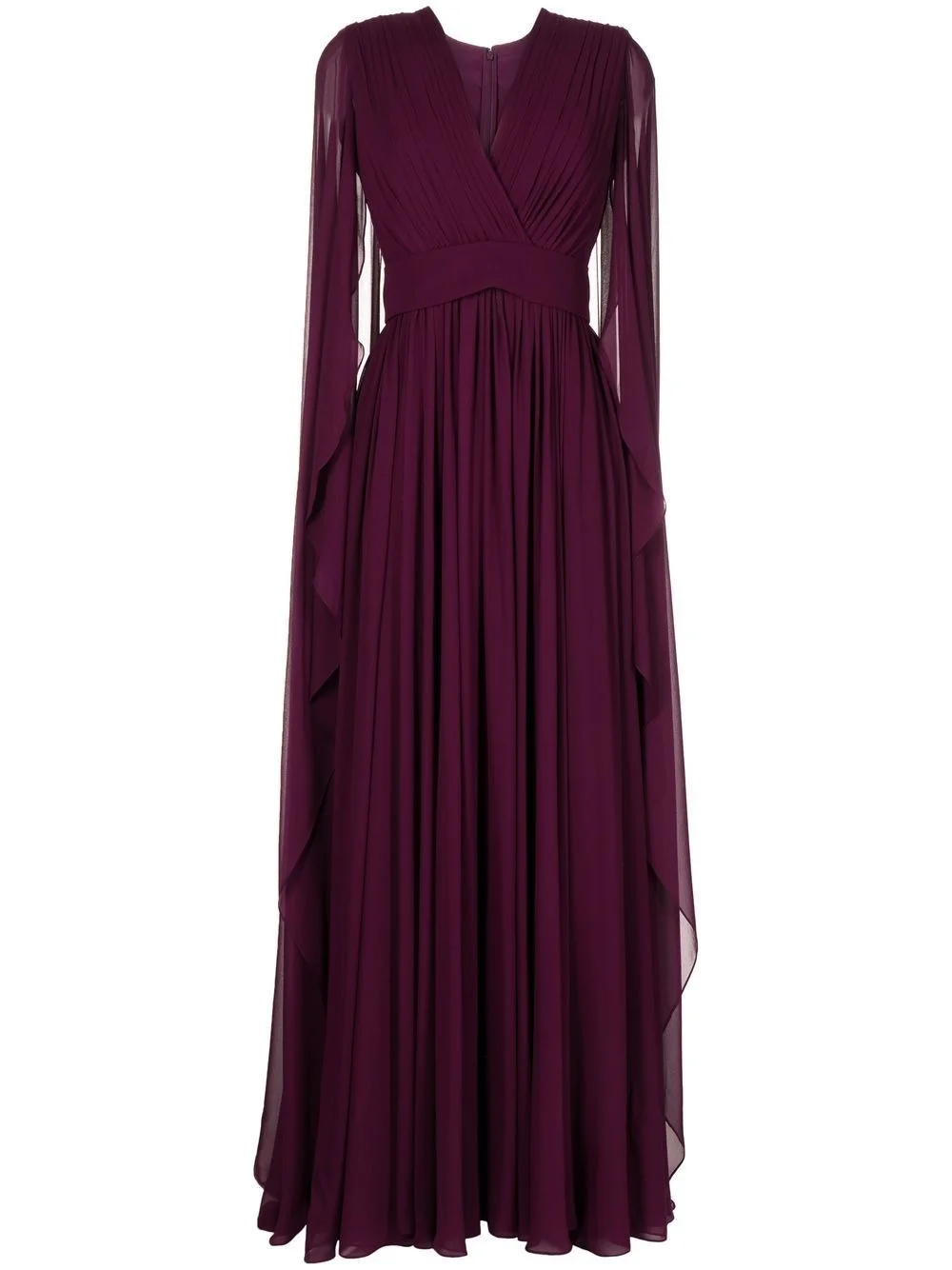 cape-effect pleated gown - 1