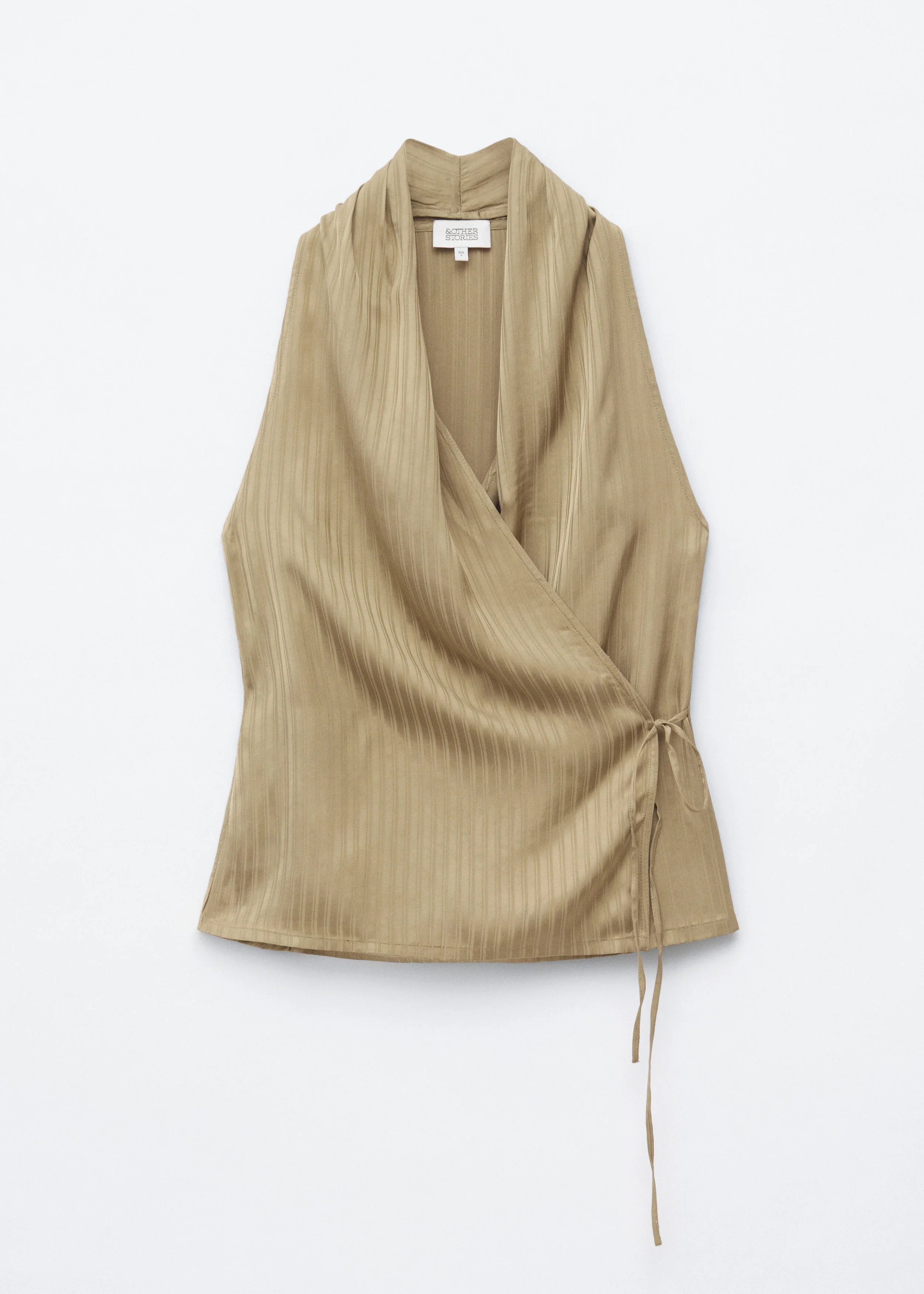 Pleated Neck Wrap Top - 1