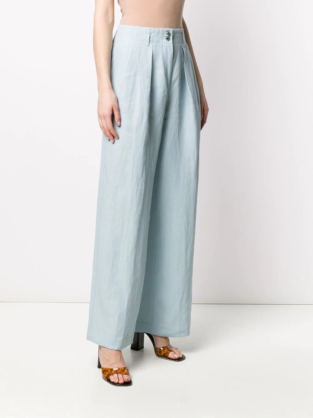 high-waisted wide-leg trousers - 3