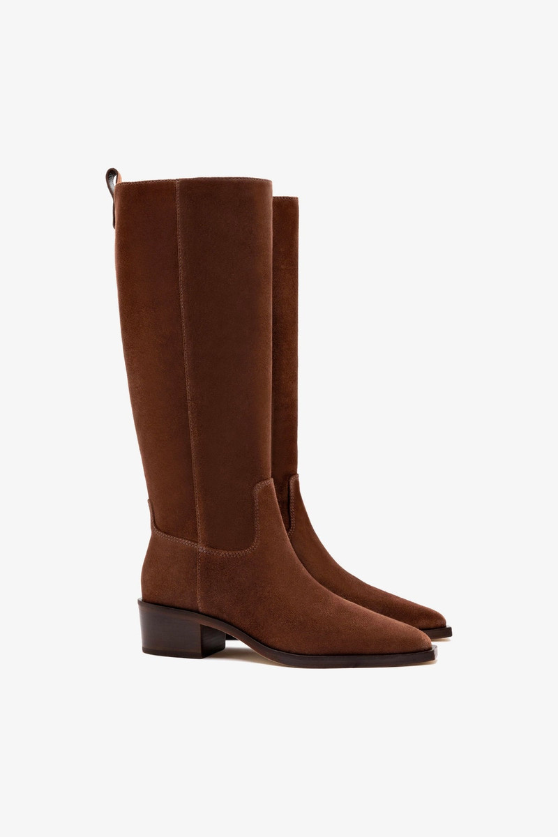Larroudé Florencia Boot In Burnt Umber Suede outlook