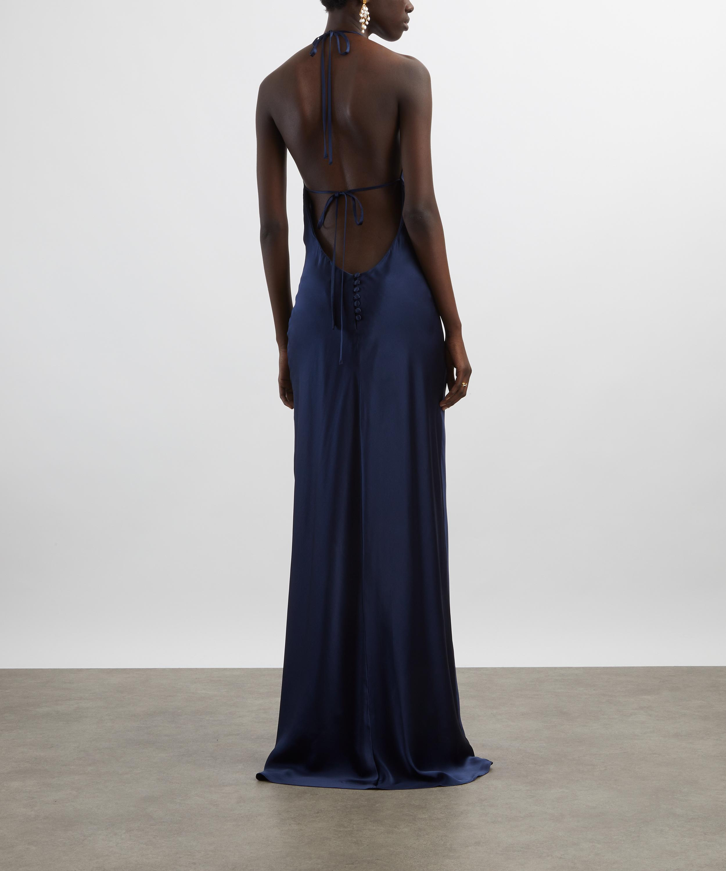 Jeanie Navy Silk Maxi Dress - 4