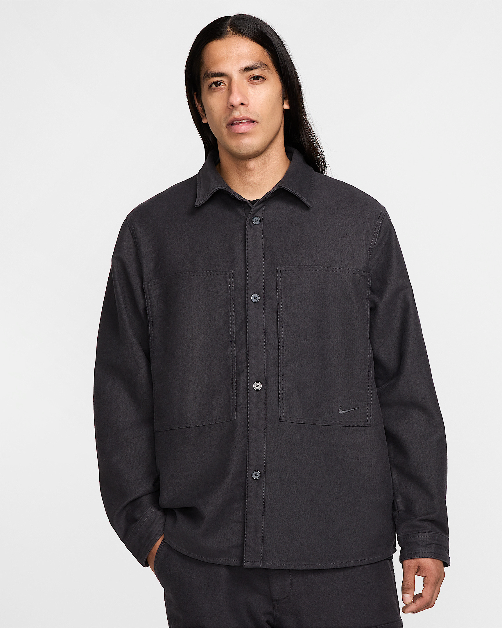 Nike Life Men's Long-Sleeve Chamois Field Shirt - 1