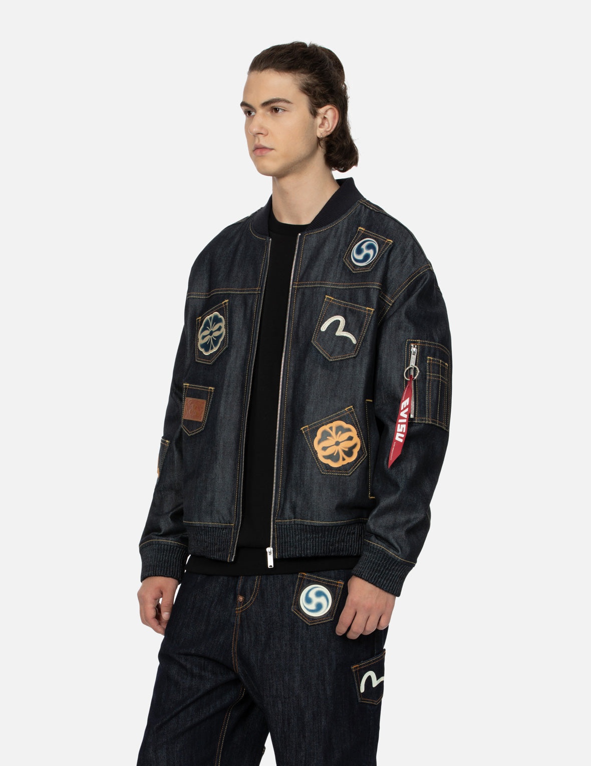 MULTI-LOGO AND MULTI-POCKET RELAX FIT DENIM JACKET - 7