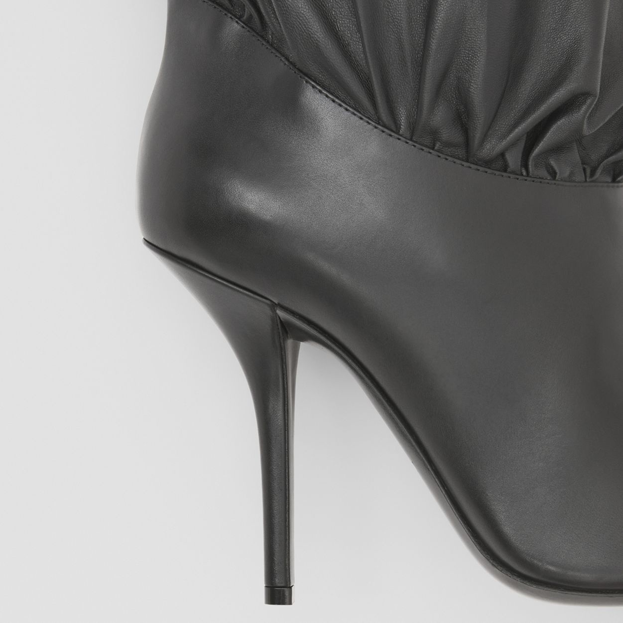 Leather and Plongé Lambskin Drawcord Boots - 2