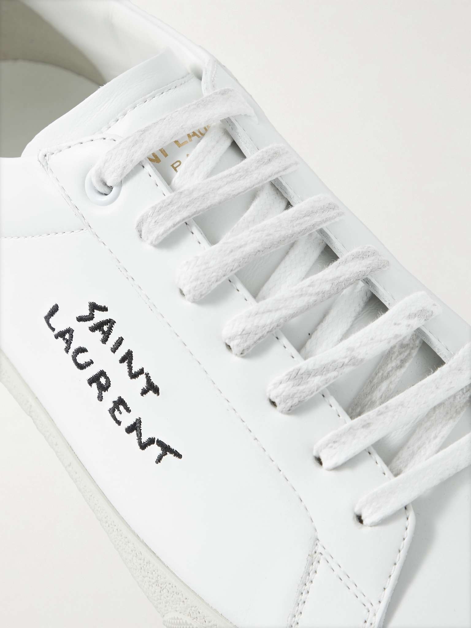 SL/06 Court Classic Leather-Trimmed Logo-Embroidered Distressed Canvas Sneakers - 6