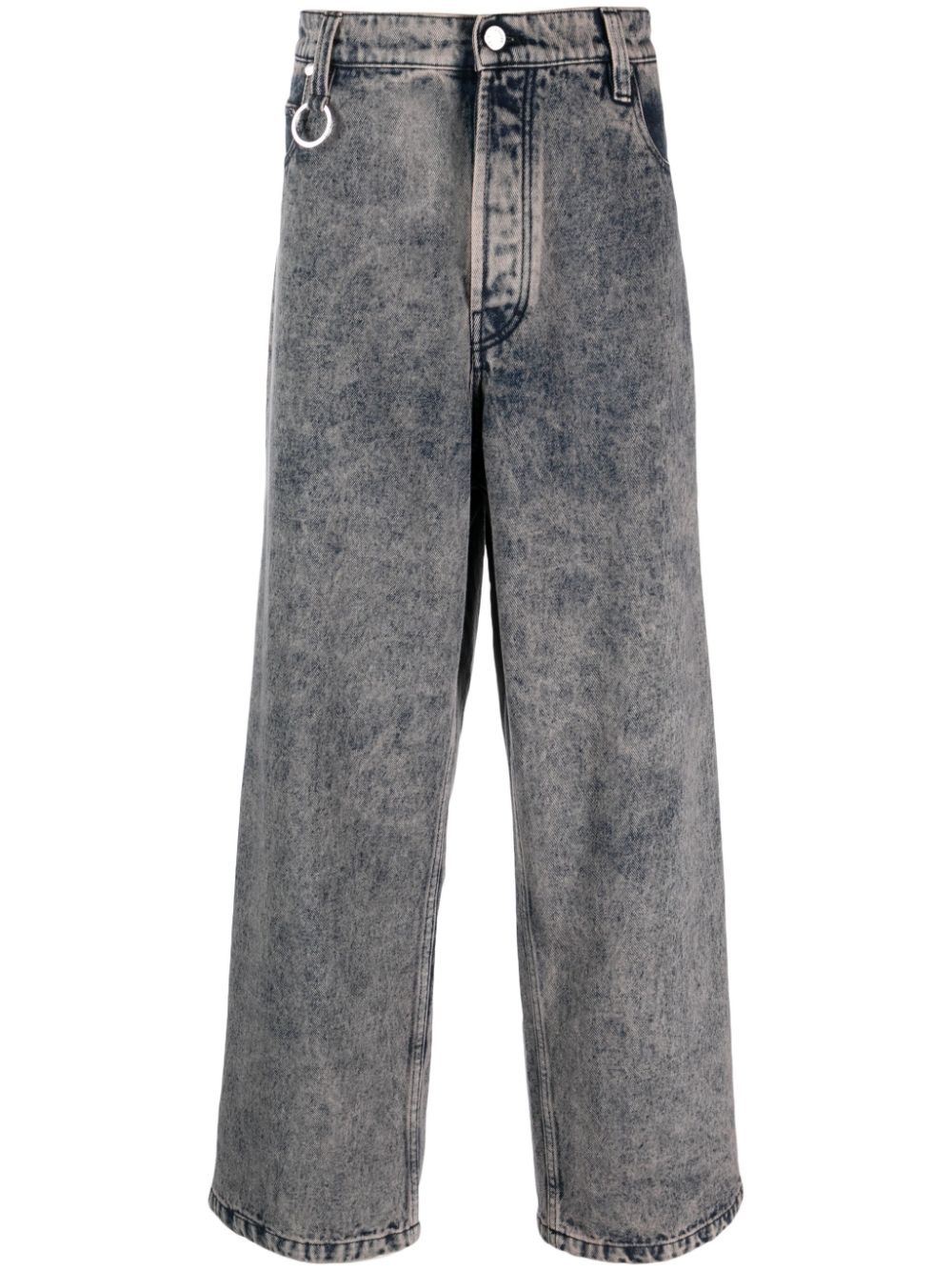 logo-patch organic cotton wide-leg jeans - 1