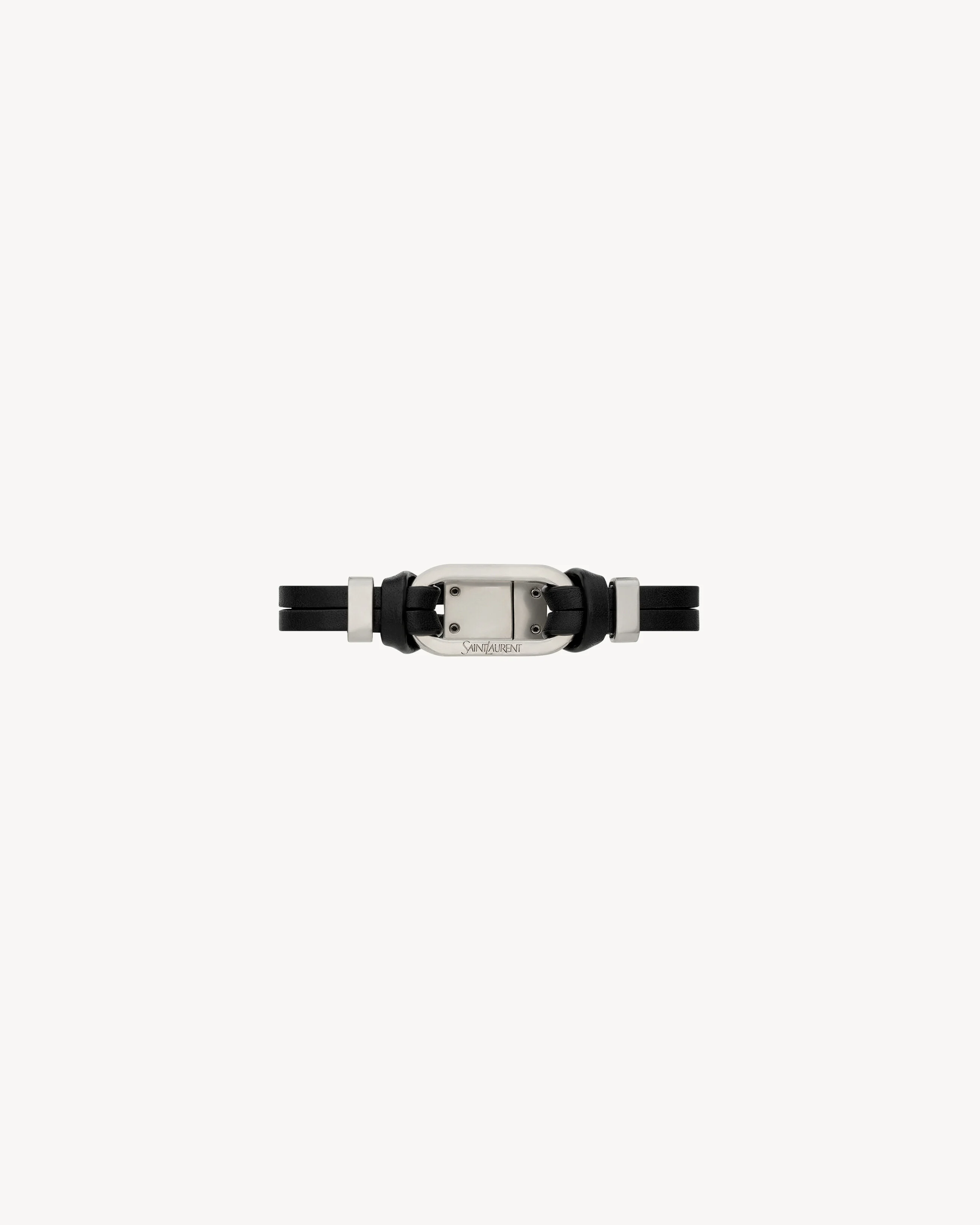 OVAL RING BRACELET IN LEATHER - 1