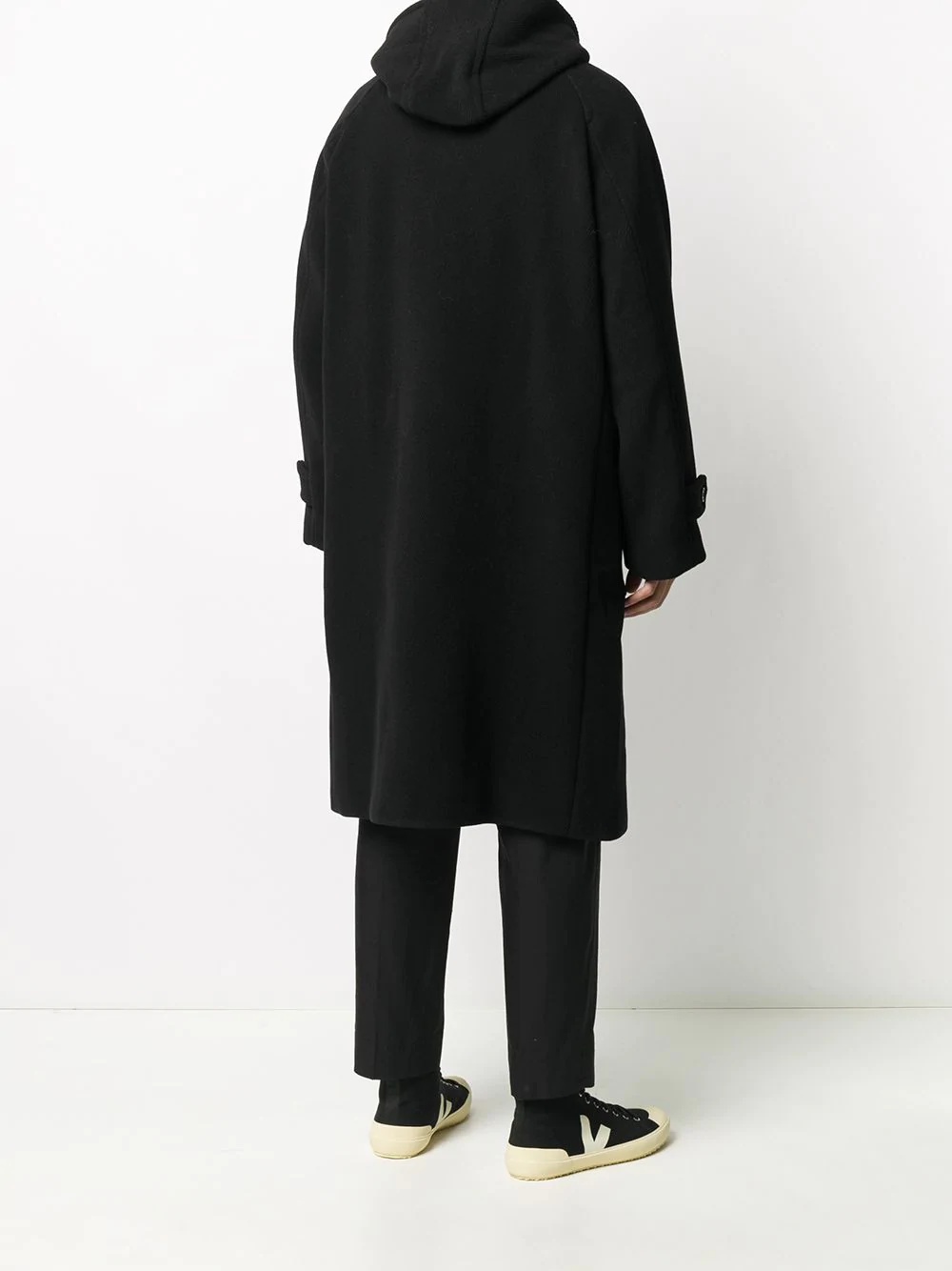 hooded mid-length coat - 4