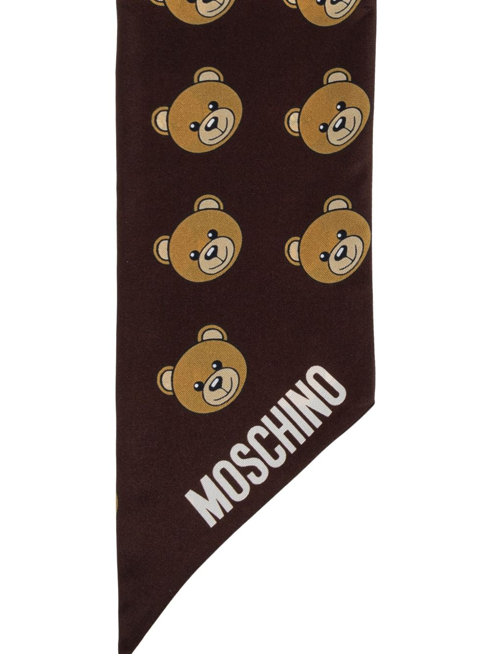 teddy-print silk scarf - 2