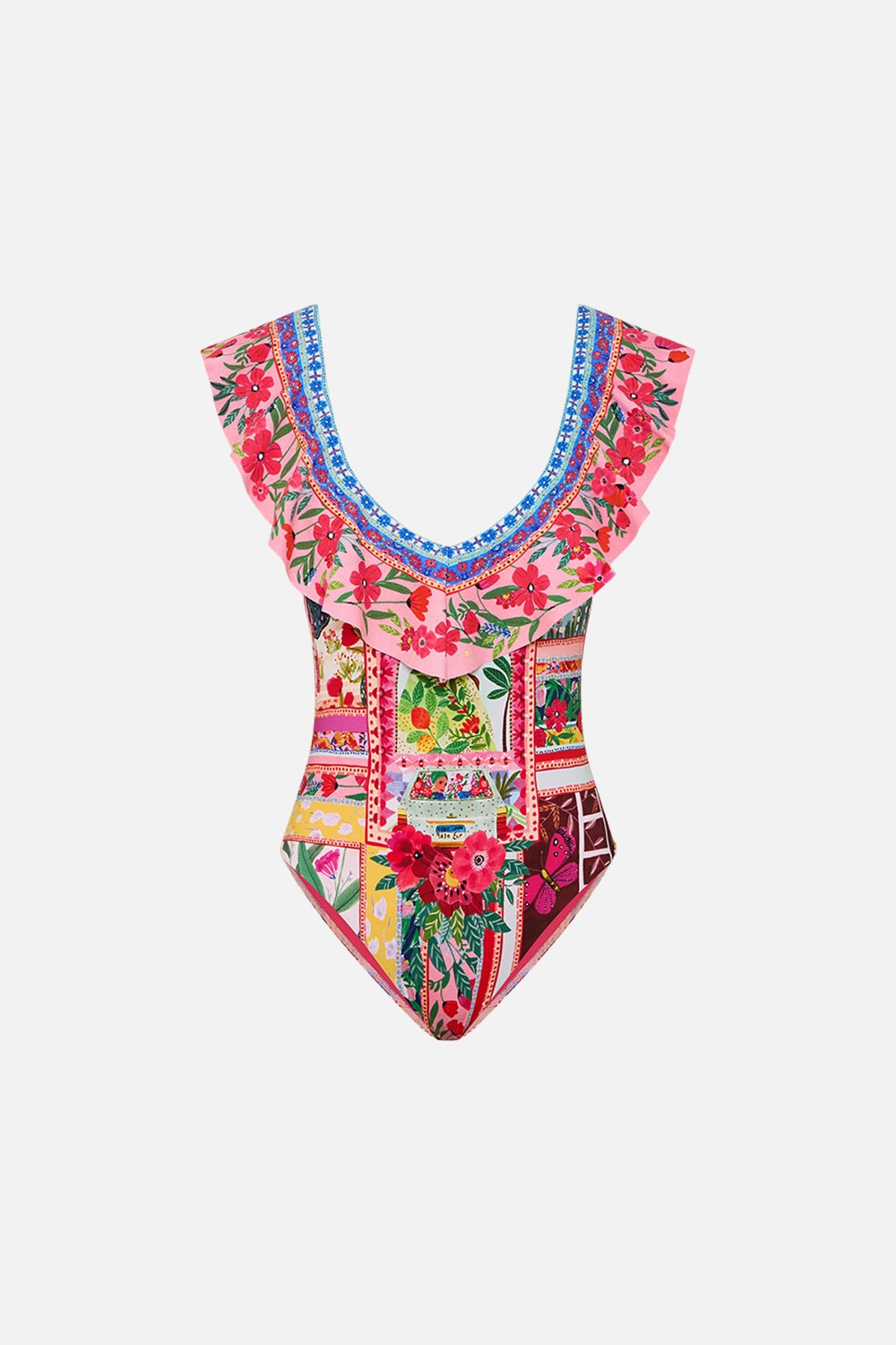 DEEP V FRILL ONE PIECE - 1