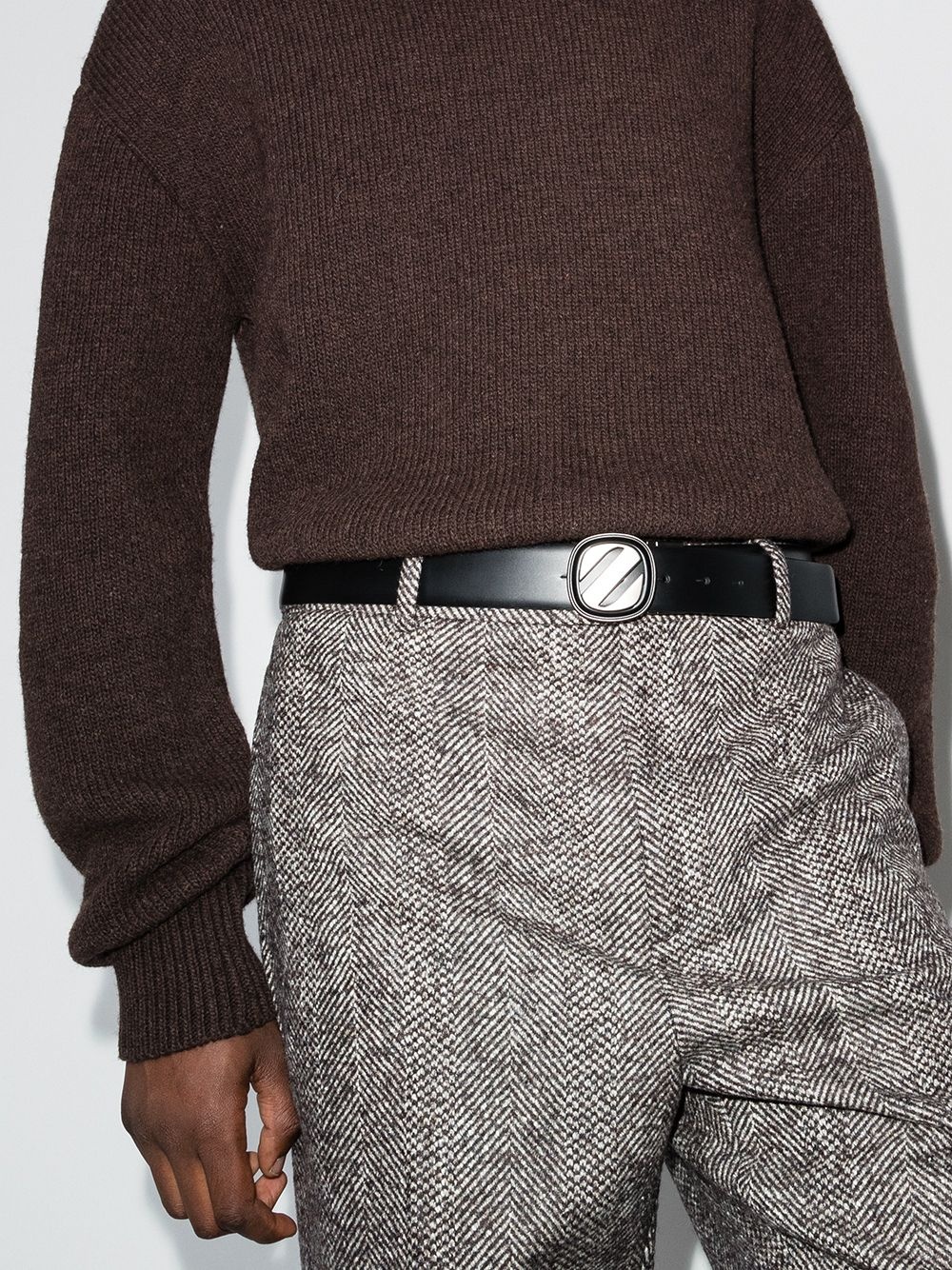 logo-buckle reversible belt - 2