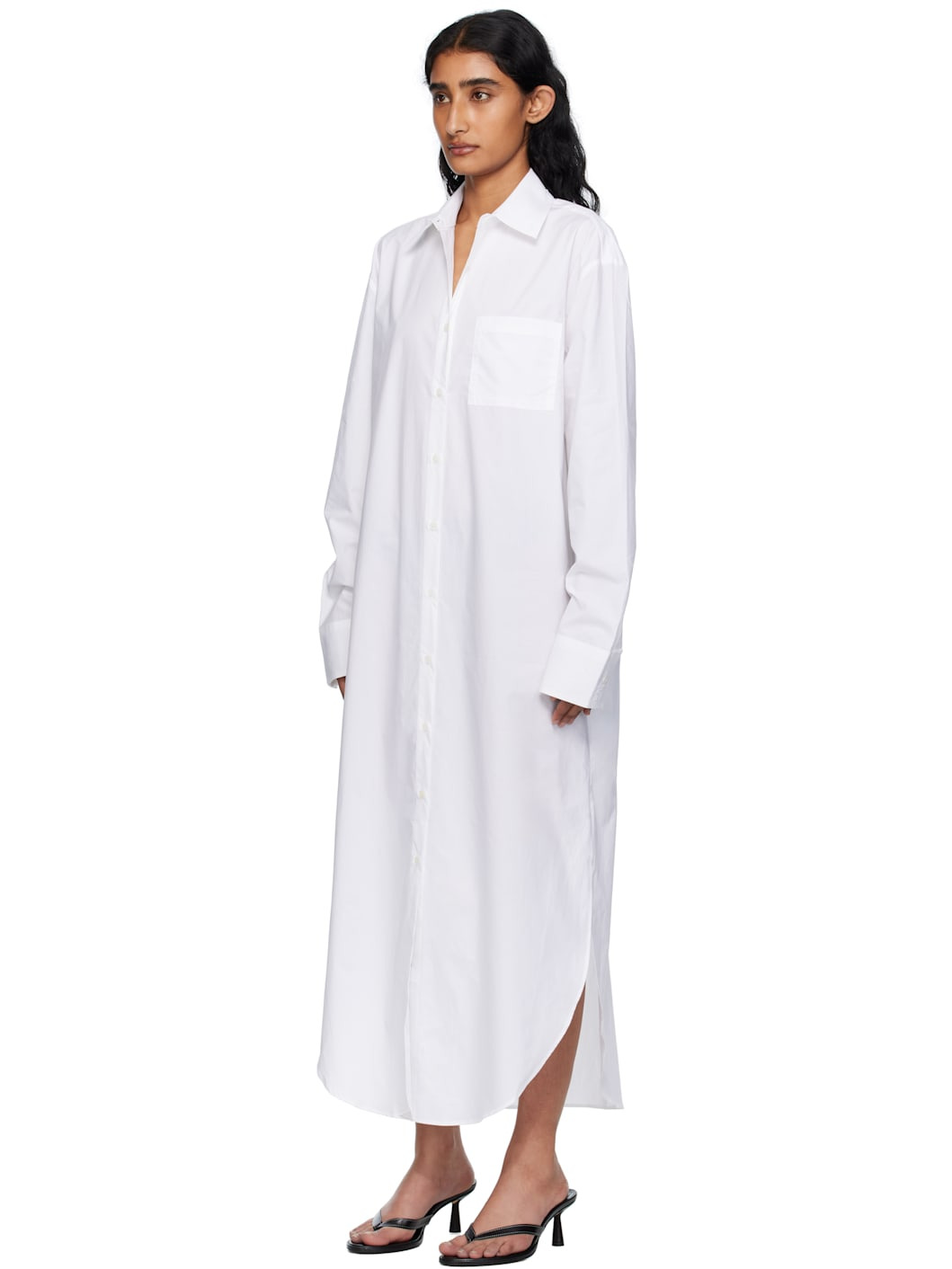 White Helena Shirt Maxi Dress - 4