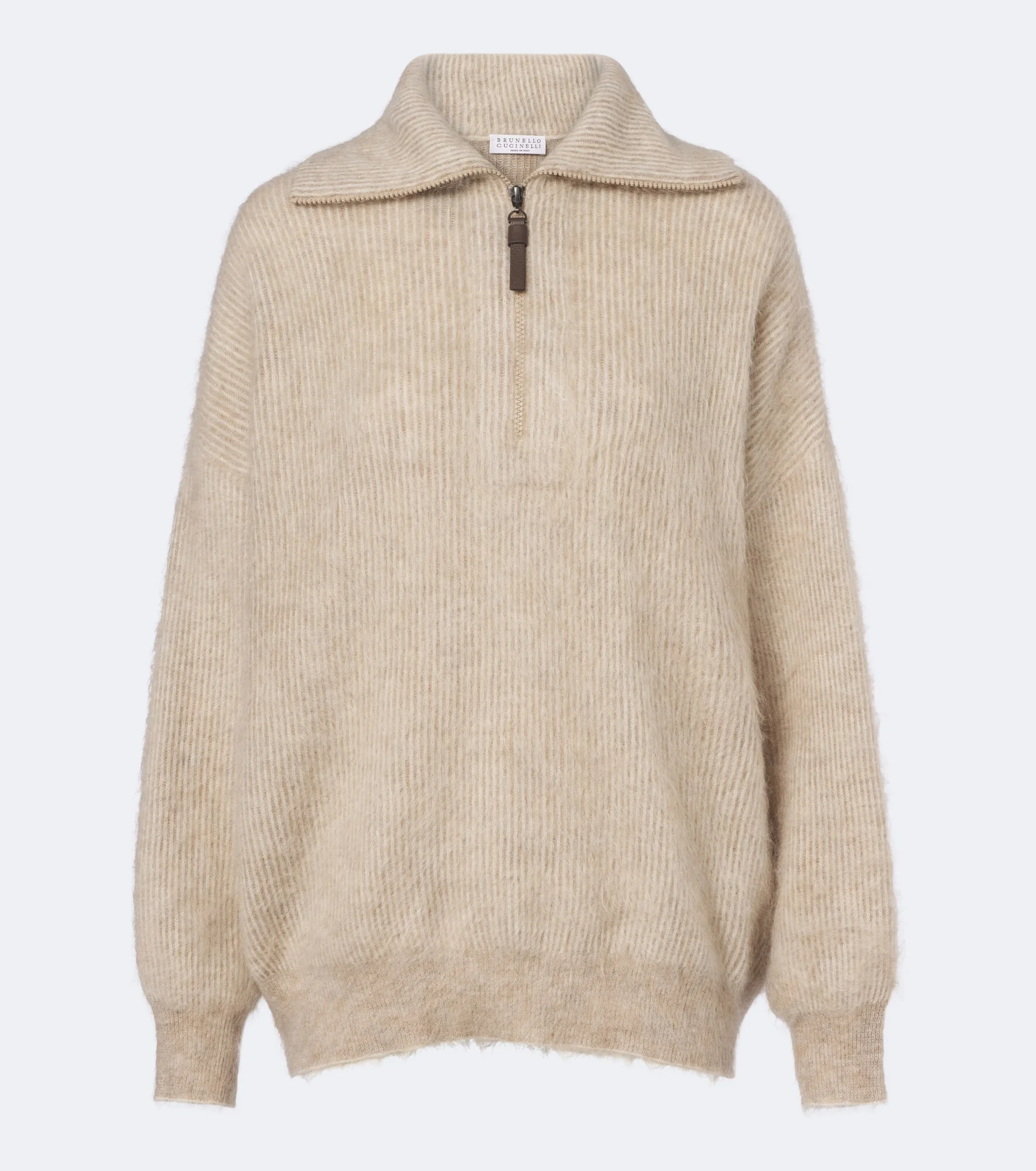 Mohair and wool-blend polo sweater - 1