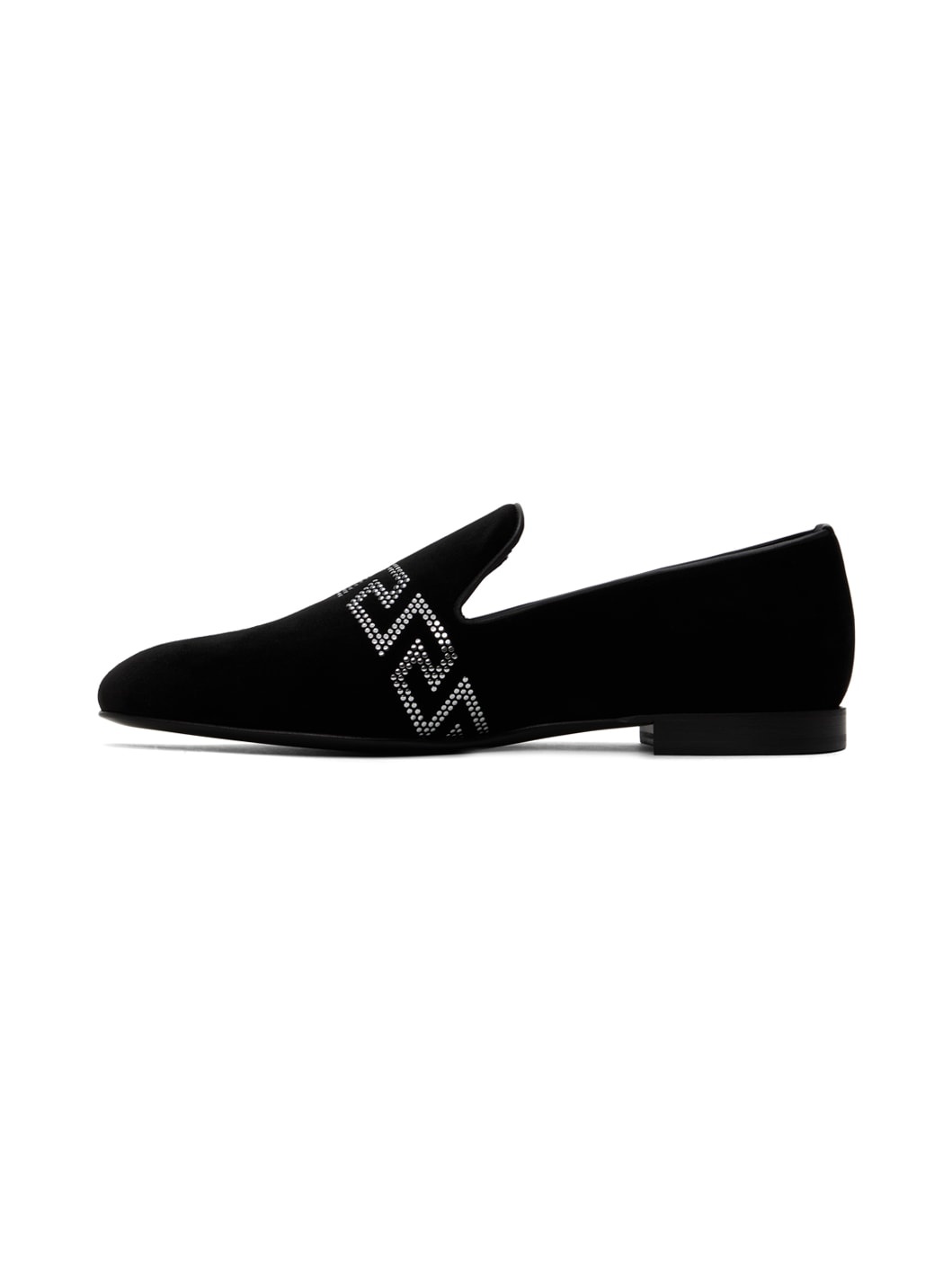 Black Studded Greca Loafers - 3