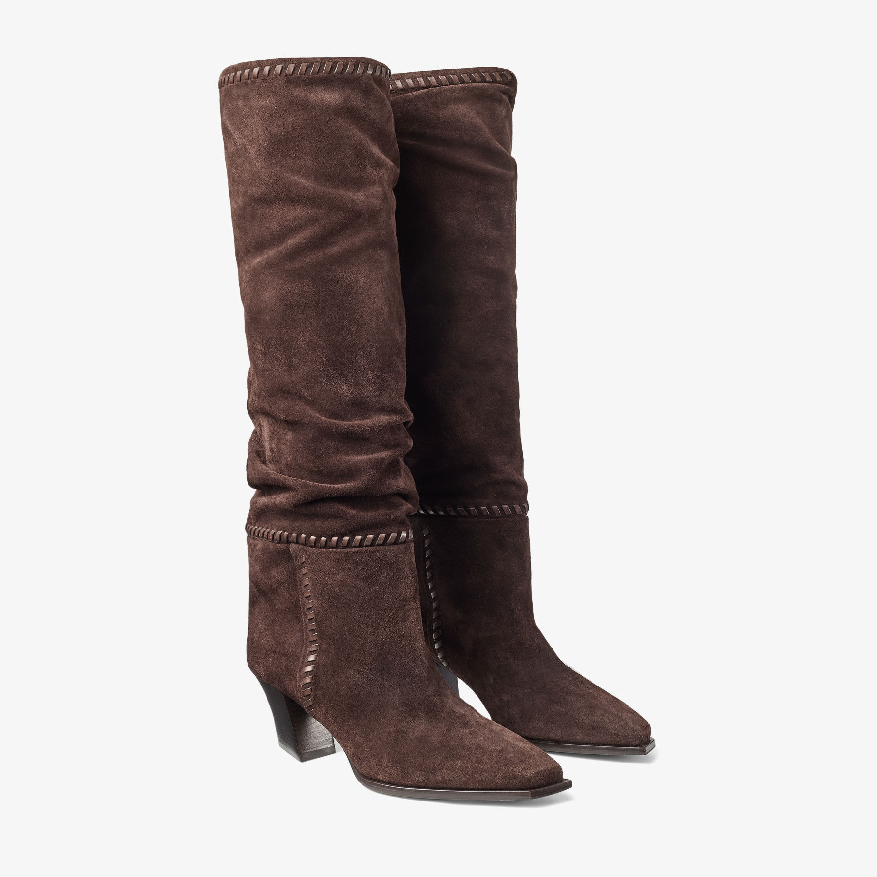 Hart Stitch Knee Boot 60
Chocolate Suede Knee High Boots - 3
