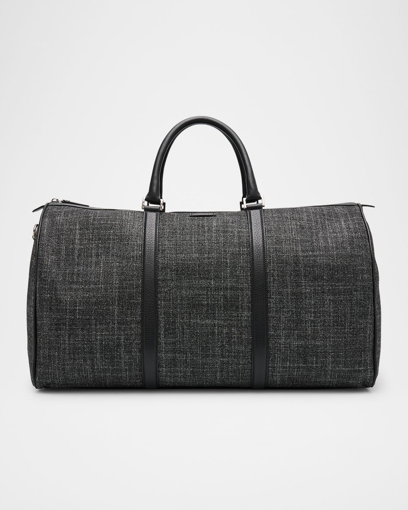 Men's Melange Leather-Trim Duffel Bag 1