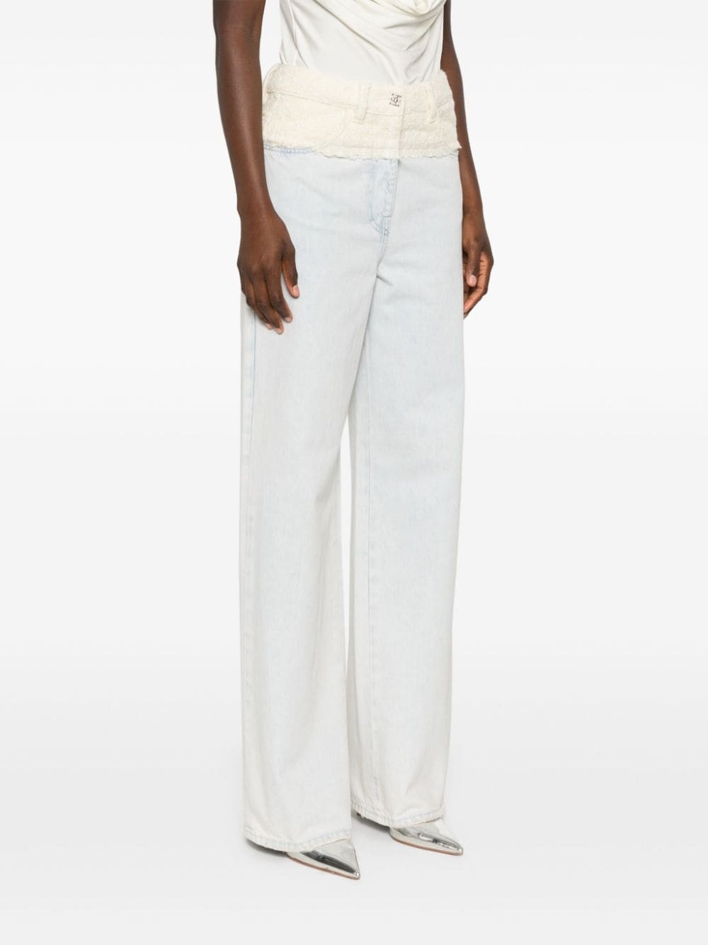 4G Liquid-button tweed-panel jeans - 3