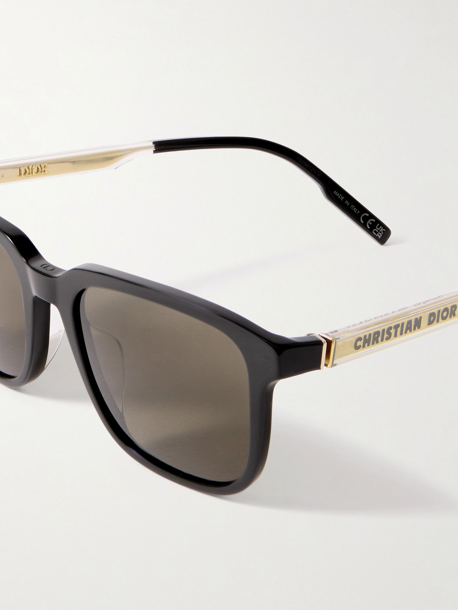 DiorTag SU Square-Frame Acetate and Gold-Tone Sunglasses Black - 3