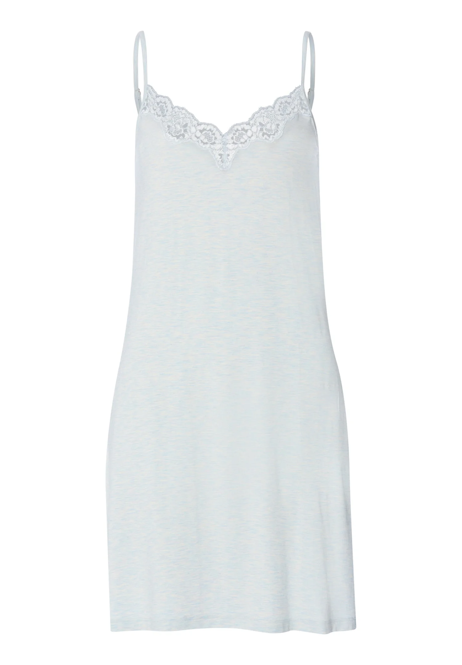 Natural Elegance Lace Trim V-Neck Chemise - 1