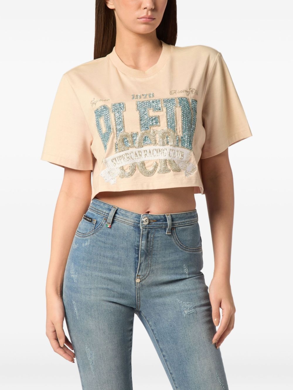 Vintage-print cropped T-shirt - 3