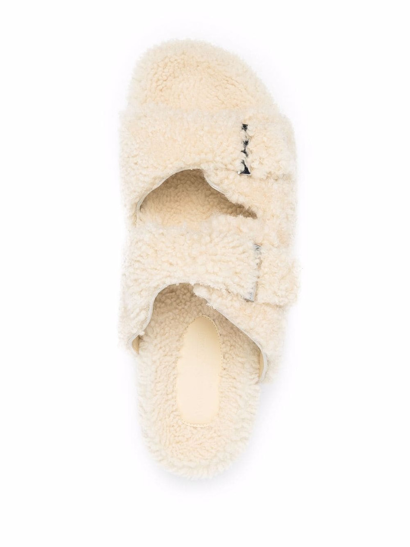 shearling-trim open toe sandals 4