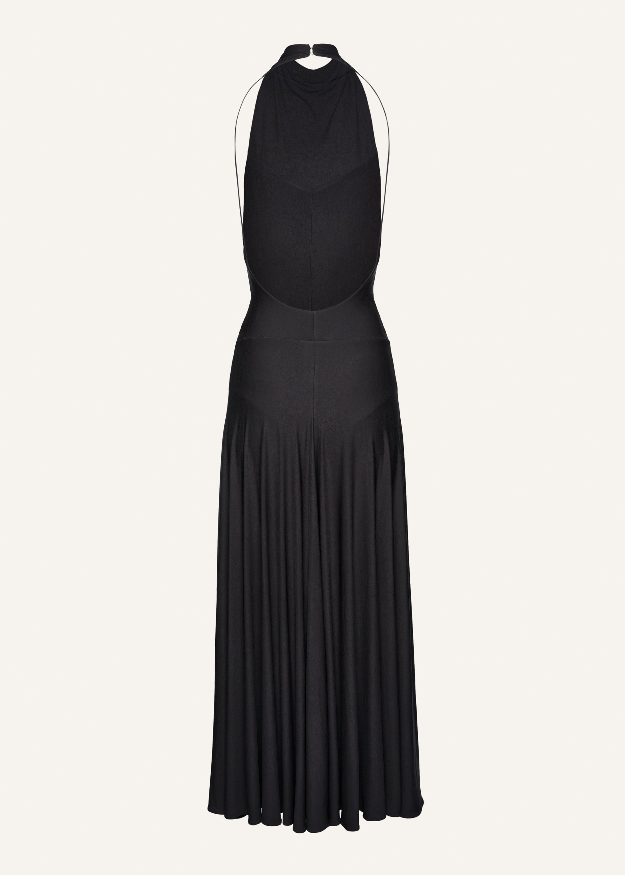 High neck cupro midi dress in grey - 2