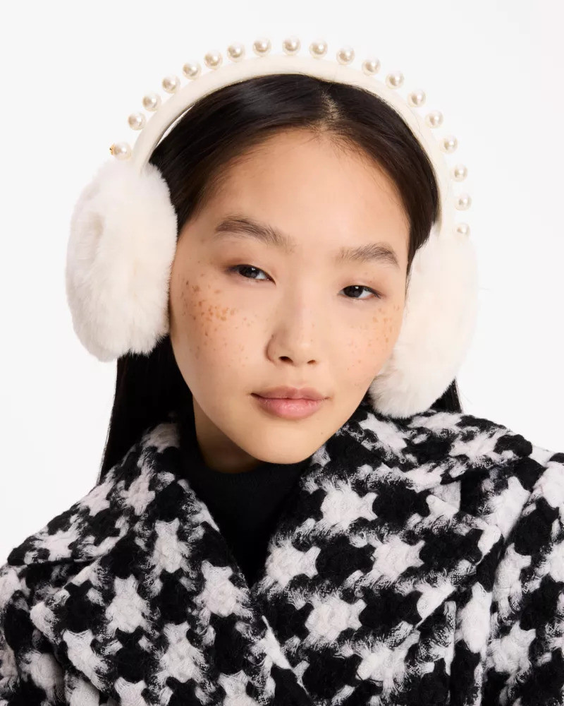 kate spade Pearl Embellished Earmuffs outlook