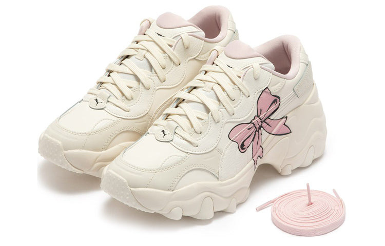(WMNS) PUMA Pulsar Wedge 'Cream Pink Red' 387090-01 - 3