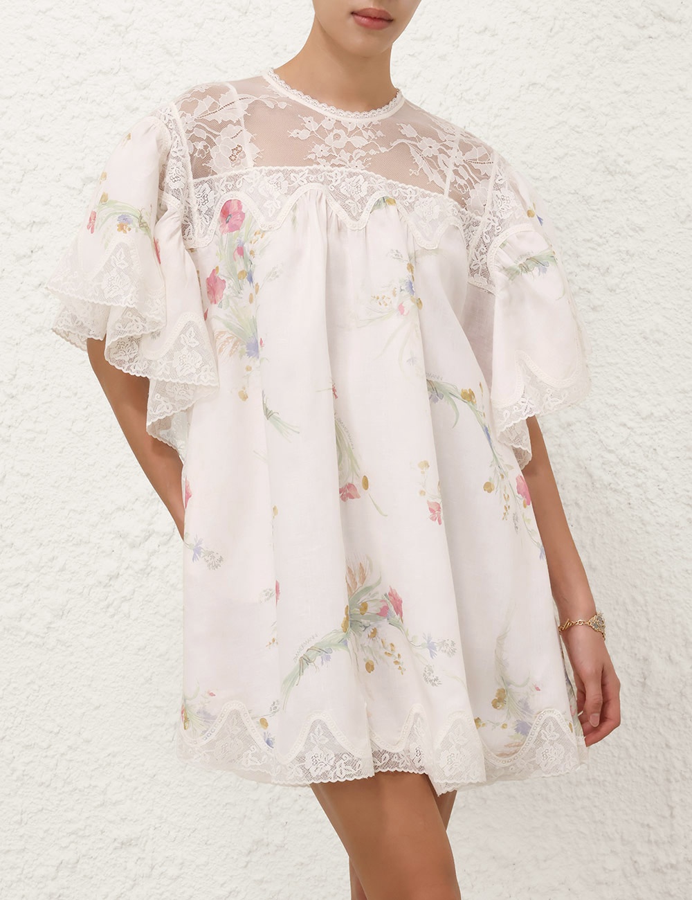 LUCKY LACE TRIM MINI DRESS - 2