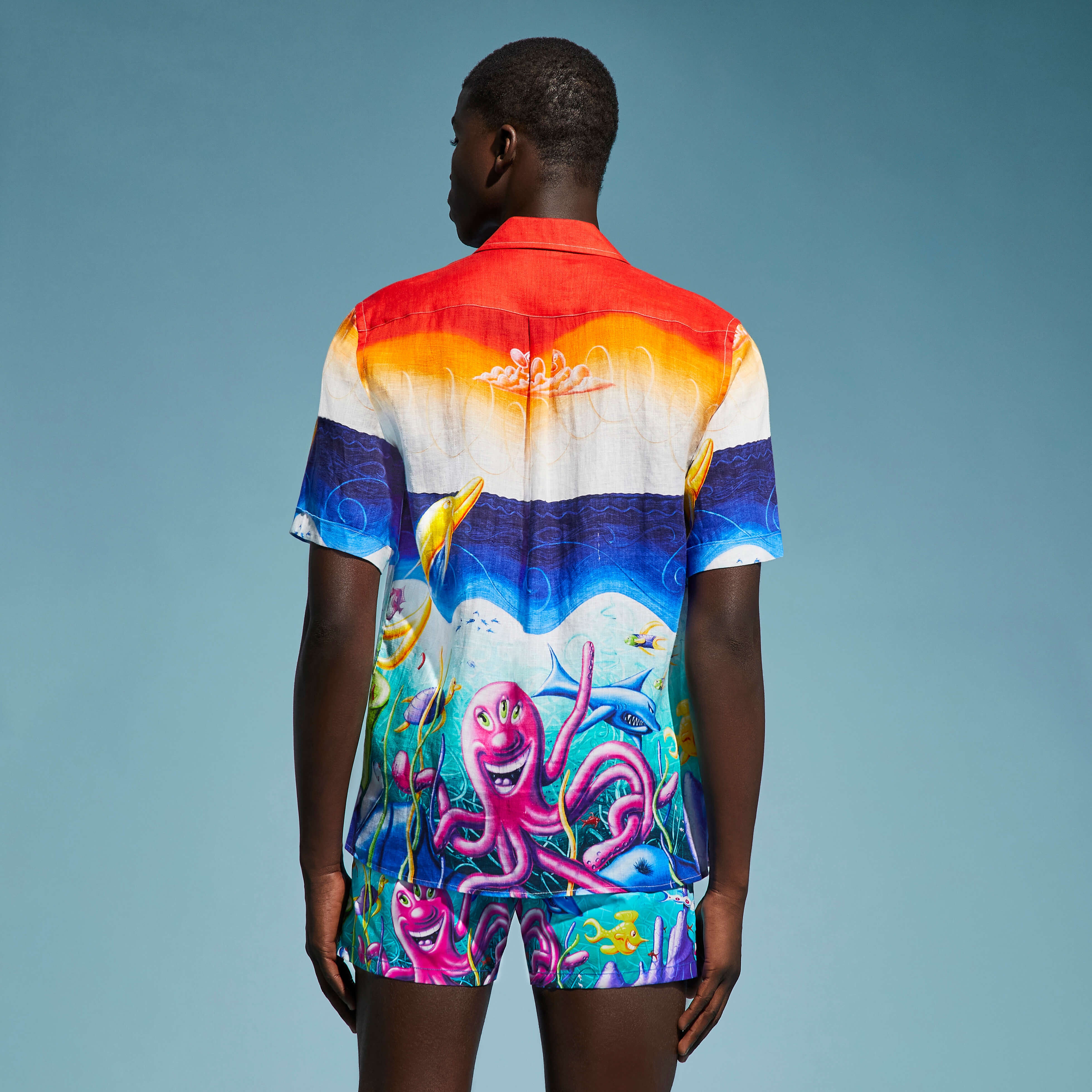 Men Linen Bowling Shirt Mareviva - Vilebrequin x Kenny Scharf - 4