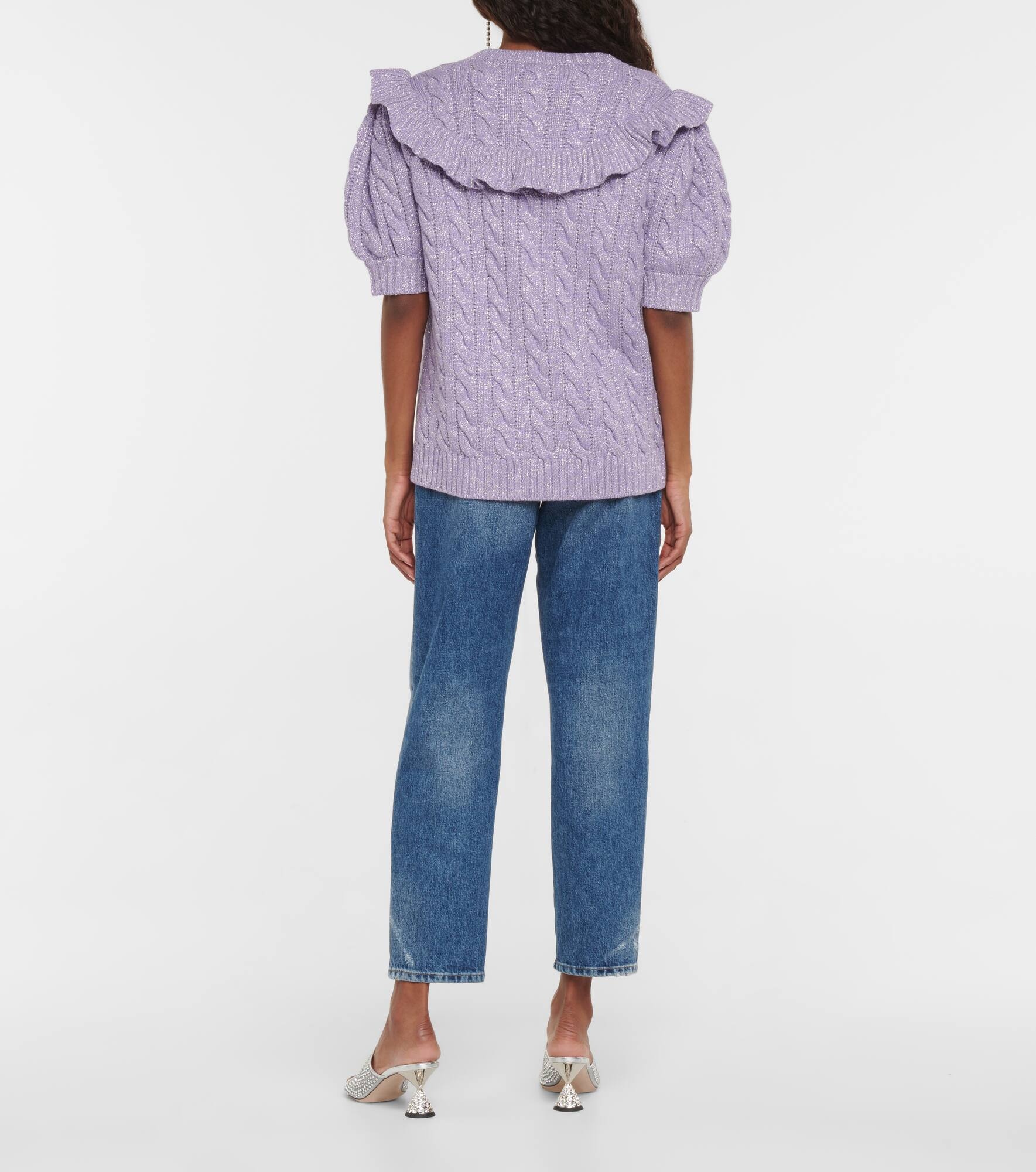 Ruffled wool-blend top - 3