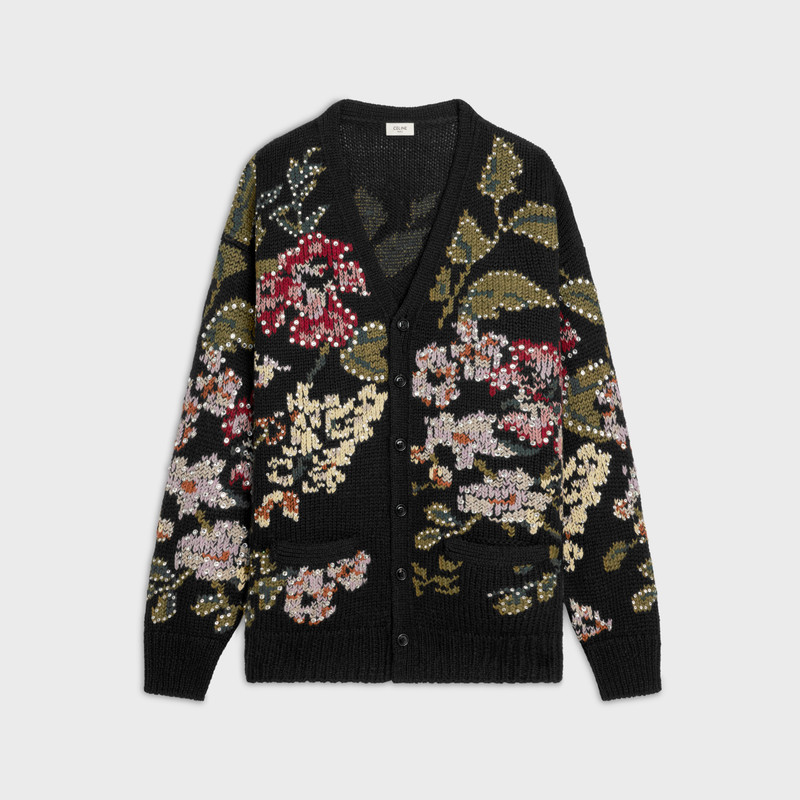 floral embroidered cardigan in wool 1