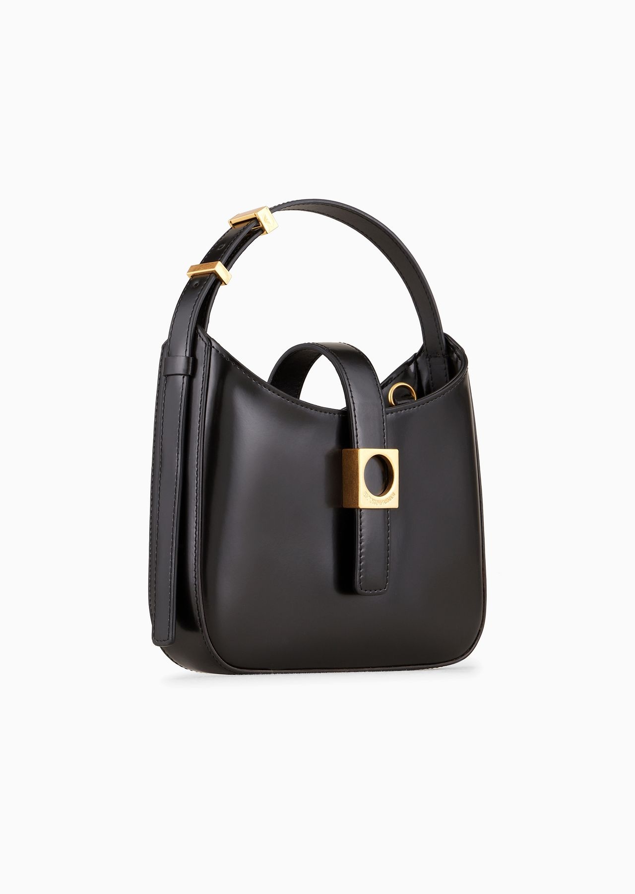 Brushed-leather hobo bag with strap - 2