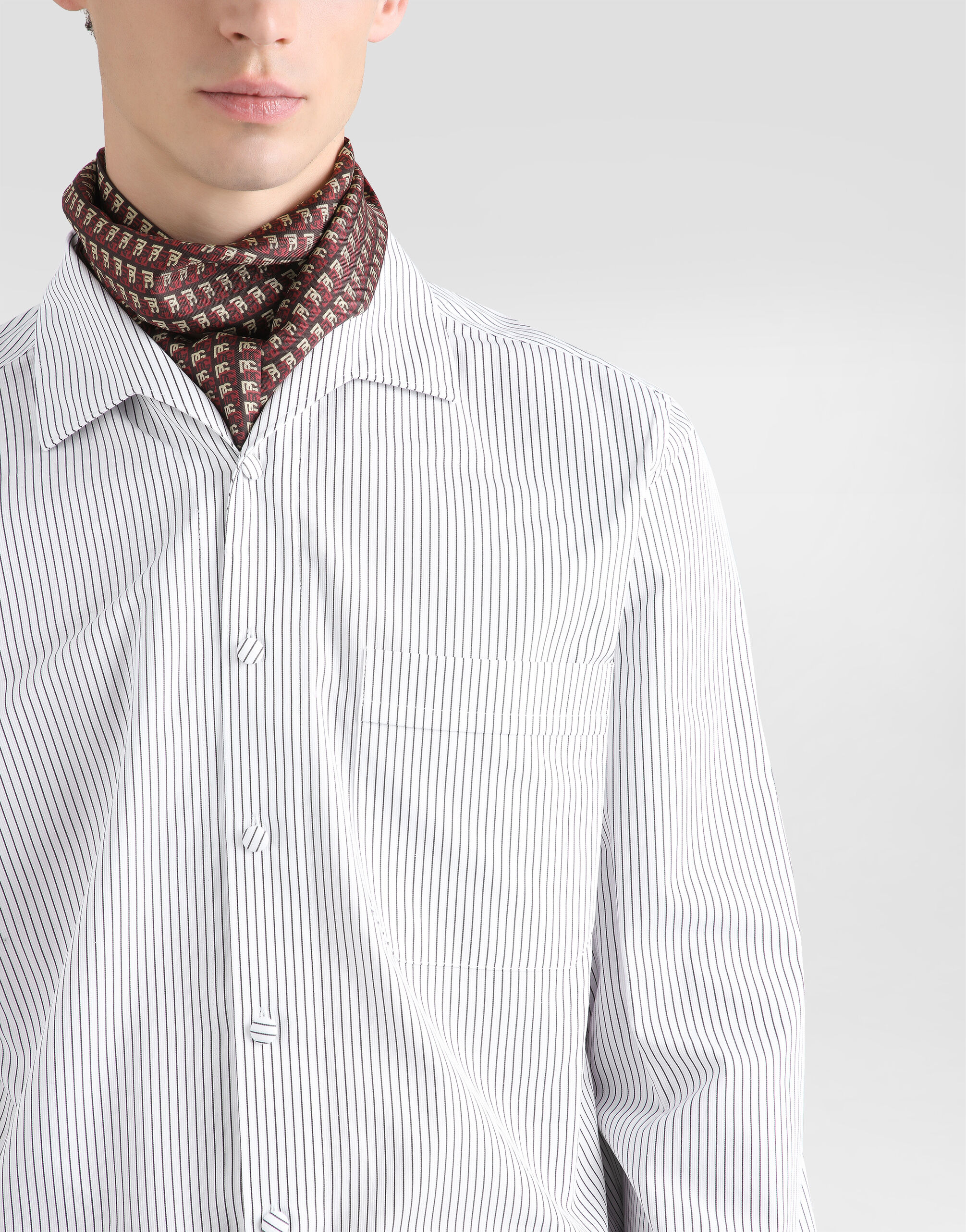 Striped poplin martini shirt - 3