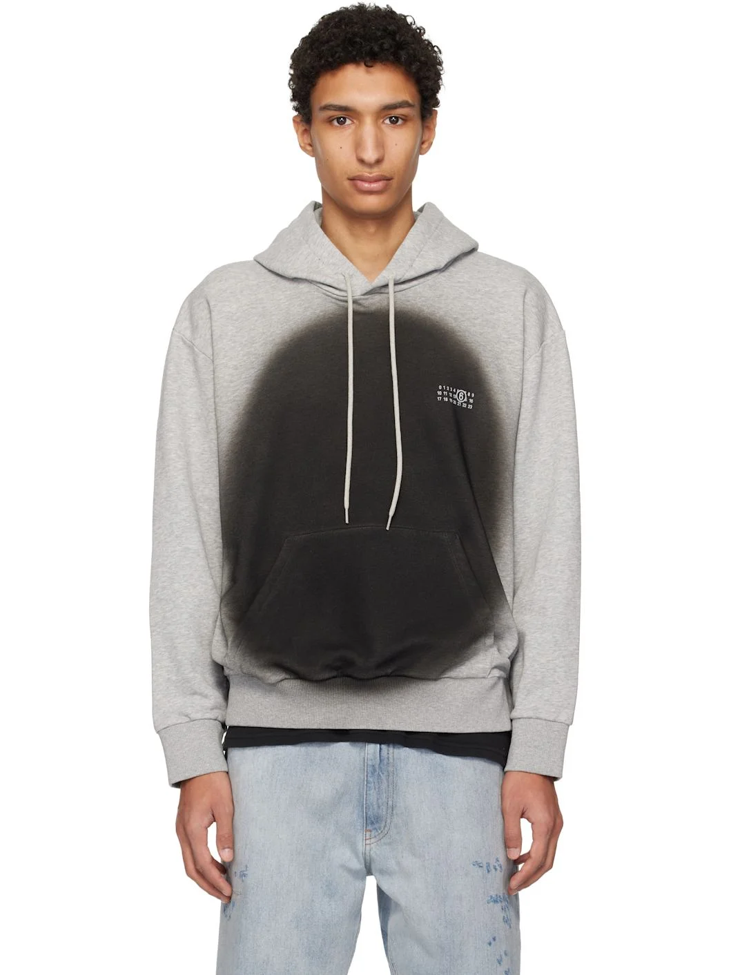 Gray Spray Print Hoodie - 1