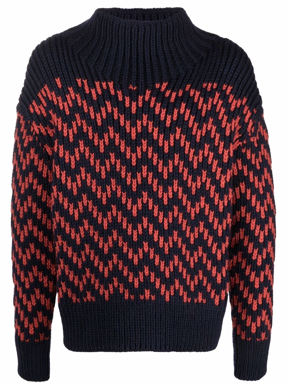 zigzag intarsia-knit jumper - 1