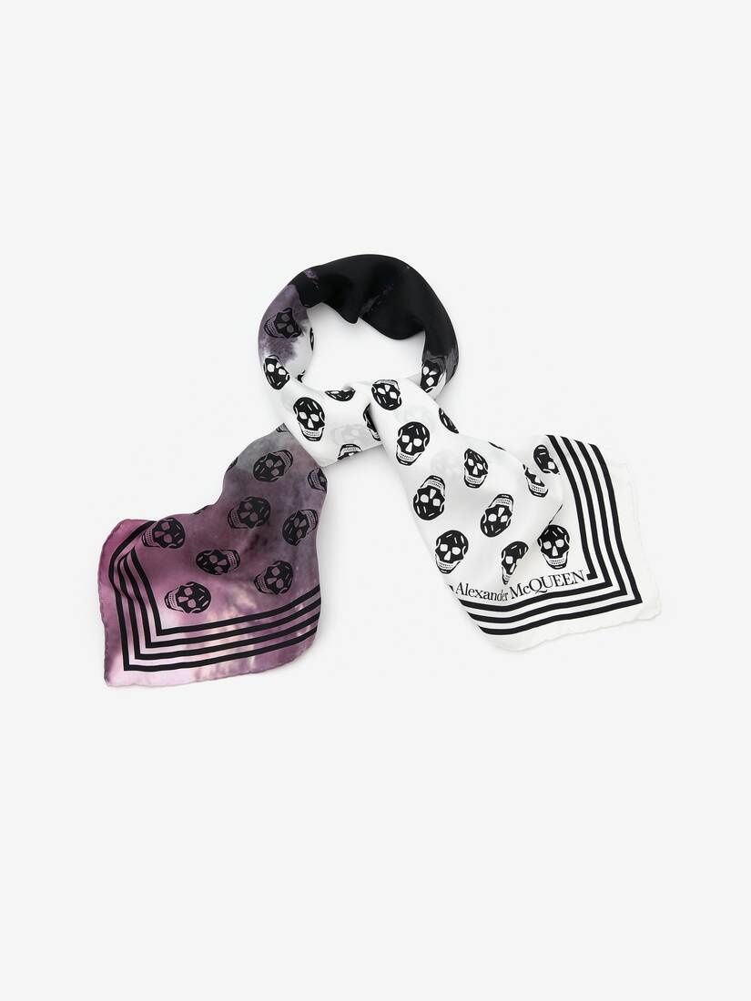 Women's Watercolour Graffiti Biker Foulard in Ivory/black - 2
